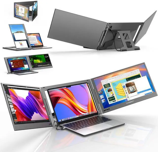 Main image of Dual Screen Laptop Monitor Extender, 15.6" Fully Compatible Laptop Triple Screen Extender, FHD 1080P IPS Portable Monitor for Laptops 12~17 inch, Plug & Play with USB-C for Win/Mac/PS5/Switch/PS4
