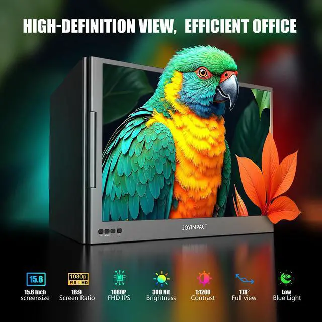 Alt view image 2 of 5 - Dual Screen Laptop Monitor Extender, 15.6" Fully Compatible Laptop Triple Screen Extender, FHD 1080P IPS Portable Monitor for Laptops 12~17 inch, Plug & Play with USB-C for Win/Mac/PS5/Switch/PS4