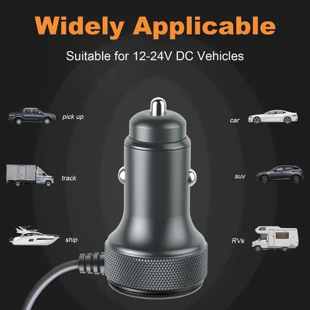 Alt view image 3 of 5 - Gtaywell Starlink Mini Cable 3-in-1, Starlink Mini Car Adapter with Digital Display Durable USB C PD 40W and USB A 35W Ports for Trucks and Cars 5M/16.5Ft