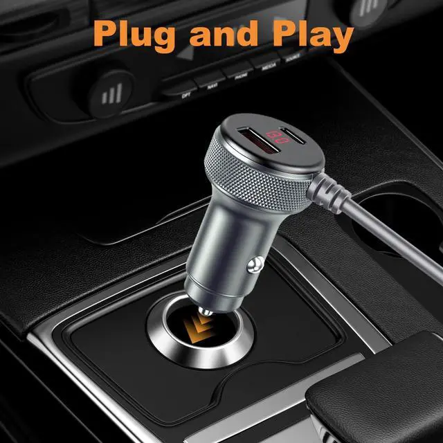 Alt view image 5 of 5 - Gtaywell Starlink Mini Cable 3-in-1, Starlink Mini Car Adapter with Digital Display Durable USB C PD 40W and USB A 35W Ports for Trucks and Cars 5M/16.5Ft