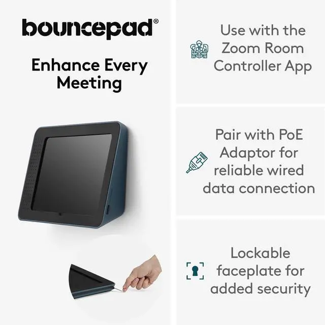 Alt view image 4 of 5 - Bouncepad Link iPad POS Stand for Business | Kiosk for Meeting Room Management | Table Mount Tablet Kiosk Register Stand | iPad 10th Gen 10.9 |Teal