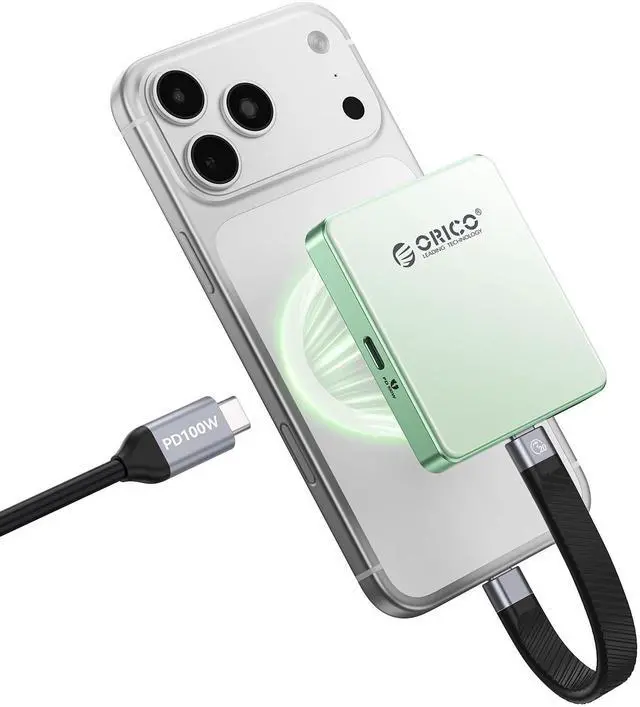 Main image of ORICO Magnetic M.2 2230/2242 NVMe SSD External Enclosure, 10Gbps High-Speed Transfer, iPhone 4K ProRes Recording Support, PD100W Charging Port, Support for iPhone 15/16/17 Series - AP42P (Green)