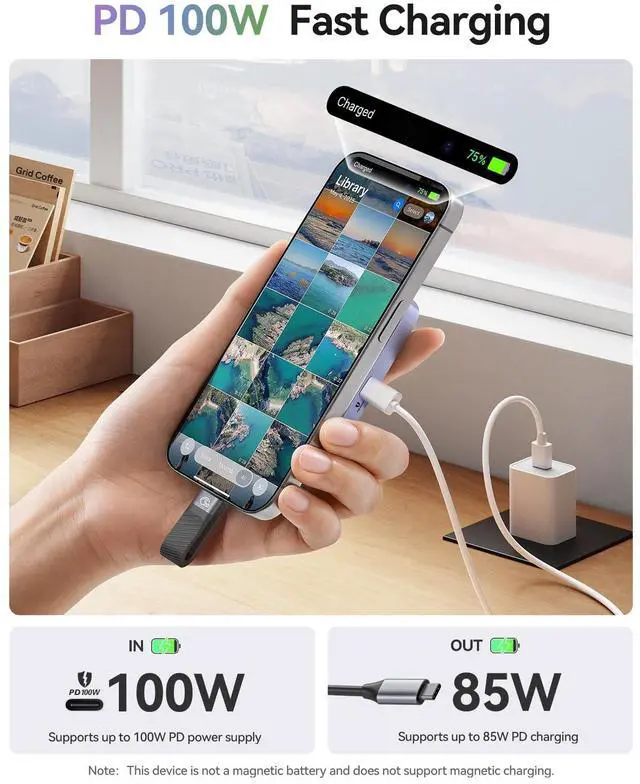 Alt view image 5 of 5 - ORICO Magnetic M.2 2230/2242 NVMe SSD External Enclosure, 10Gbps High-Speed Transfer, iPhone 4K ProRes Recording Support, PD100W Charging Port, Support for iPhone 15/16/17 Series - AP42P (Green)