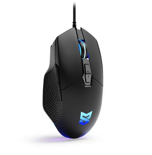 Main image of Ergonomic Wired Gaming Mouse, 7200 DPI Optical Sensor Adjustable, USB C, RGB LED Backlit Gaming Mice with 7 Programmable Buttons, Plug Play High-Precision for PC Laptop, Black