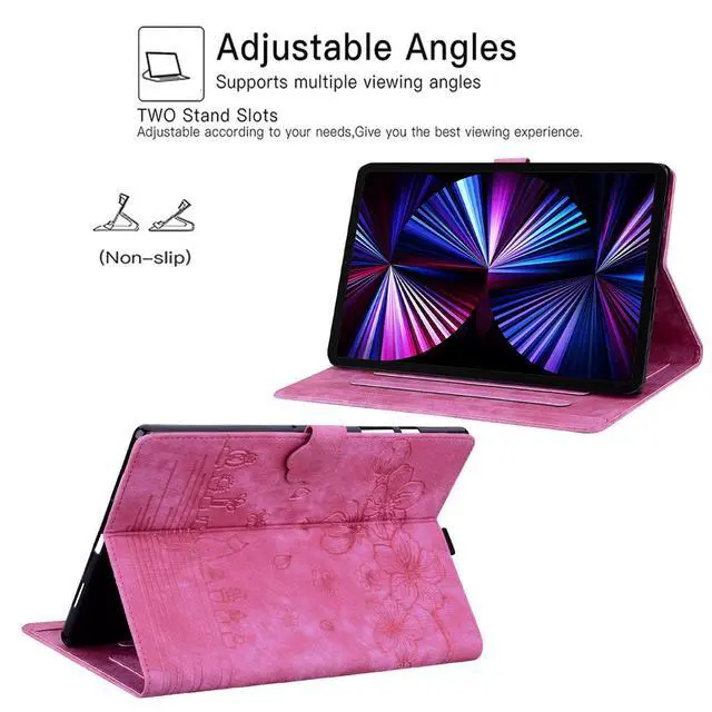 Alt view image 5 of 5 - Dteck Folio Case Cover for 10.1" Fire HD 10 Tablet 9th/7th/5th Generation 2019/2017/2015 Release,Premium PU Leather Smart Stand Shockproof Protective Case with Auto Wake/Sleep for Fire HD 10.1",Rose