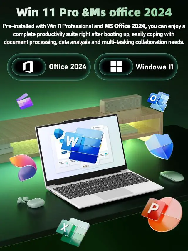 Alt view image 5 of 5 - Nmybwo 14" Portable Laptop Computer, N5095 CPU,8GB RAM(Up to 64GB Expansion),512GB NVMe SSD,FHD IPS Display,Win 11 Pro,Numeric Keypad,2.4/5G WiFi,BT4.2,for Student and Business(Silver)