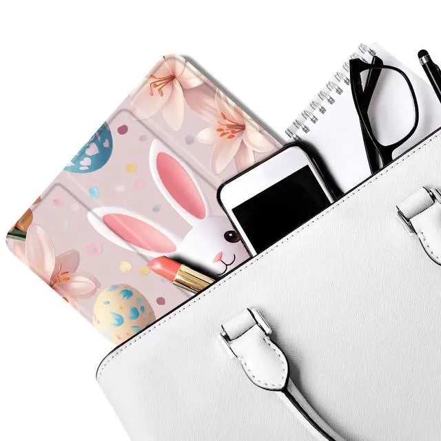 Alt view image 5 of 5 - MAYCARI Easter Eggs Bunny Fashion Case for iPad 10.9 inch 2022 with Pencil Holder, Original Pattern iPad 10th Generation Soft TPU Back Protective Cover Shell, Auto Sleep/Wake Slim Shell - Pink