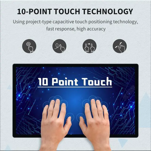 Alt view image 2 of 5 - 21.5 inch Android 14 Touchscreen Industrial PC, 16:9 FHD 1080P, WiFi and Built-in Speakers, RK3576 4GB RAM & 32GB ROM, Smart Board for Classroom, Meeting & Game