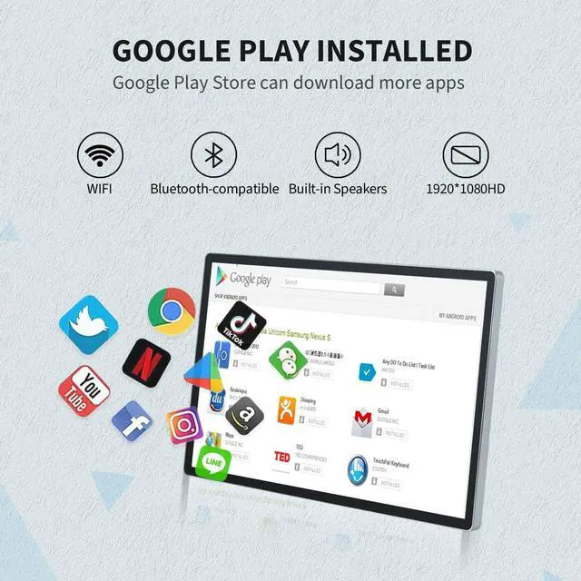 Alt view image 3 of 5 - 21.5 inch Android 14 Touchscreen Industrial PC, 16:9 FHD 1080P, WiFi and Built-in Speakers, RK3576 4GB RAM & 32GB ROM, Smart Board for Classroom, Meeting & Game