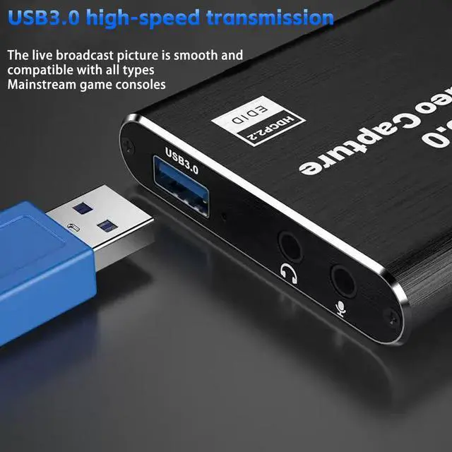 Alt view image 5 of 5 - Video Capture Card,USB 3.0 Audio Video Capture Card 4K HDMI Loop-Out, Full HD1080P 60FPS/2K 30FPS Video Game Capture for Streaming Works for Xbox/PS5/Switch/Camera/PC/OBS/Nintendo Switch(Black)