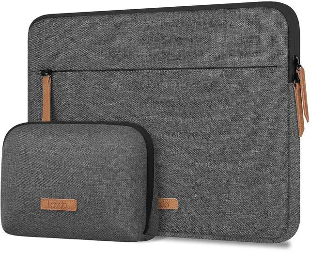 Main image of Lacdo 360° Protective Laptop Sleeve Case for 16 inch New MacBook Pro M4/M3/M2/M1 Pro/Max A3403 A3186 A2991 A2780 A2485 A2141 2024-2019, 15" Surface Laptop 7th/6/5/4 Bag with Accessory Pouch, Dark Gray