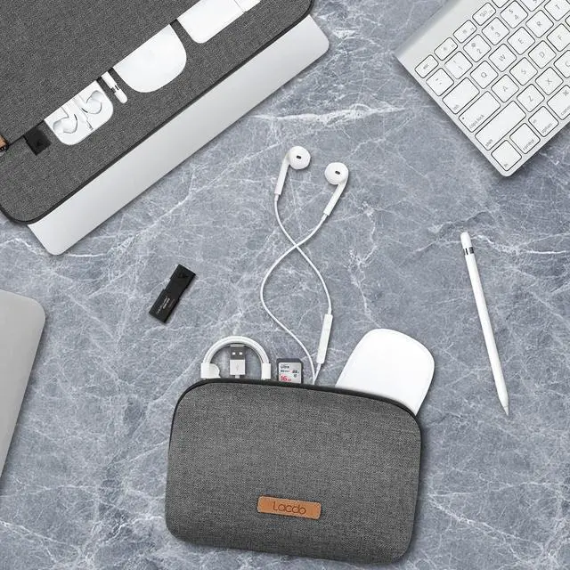 Alt view image 5 of 5 - Lacdo 360° Protective Laptop Sleeve Case for 16 inch New MacBook Pro M4/M3/M2/M1 Pro/Max A3403 A3186 A2991 A2780 A2485 A2141 2024-2019, 15" Surface Laptop 7th/6/5/4 Bag with Accessory Pouch, Dark Gray