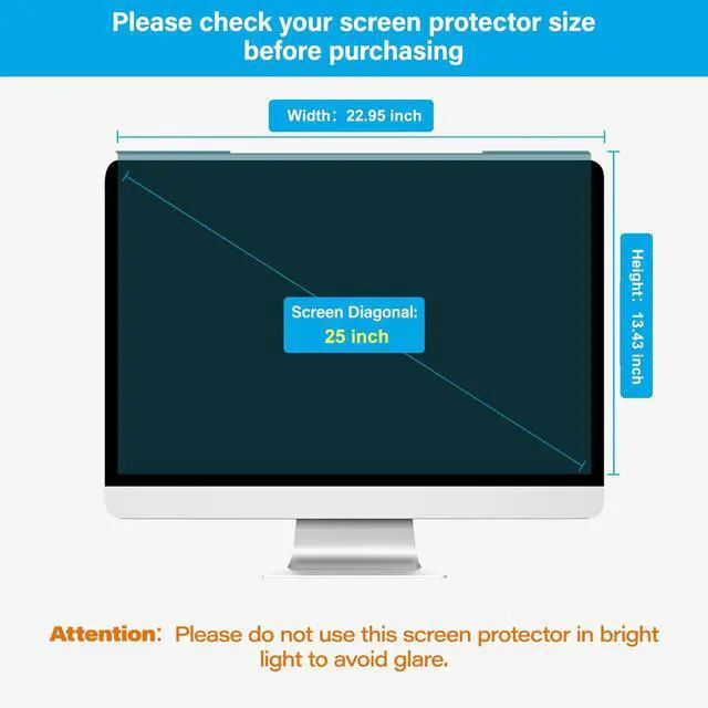 Alt view image 2 of 5 - MOSISO 25 inch Computer Blue Light Blocking Screen Protector Anti-UV Eye Protection Filter Film Panel for Diagonal 25 inch 16:9 Widescreen Desktop PC LED Monitor (22.95 x 13.43 / L x W)