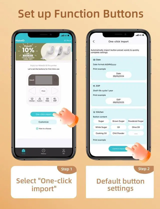 Alt view image 4 of 5 - Makeid Label Maker Machine with Tape, S1 Pro Bluetooth LCD Display Labeler, One-Click Quick Print Inkless Magnetic Label Printer for Kitchen Home School Office Organization