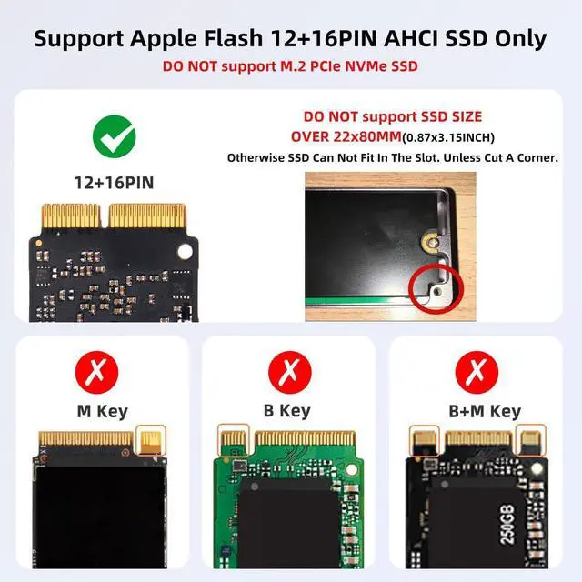 Alt view image 2 of 5 - MAIWO MacBook SSD Enclosure, 12+16 PIN AHCI SSD to Type-C Adapter, USB 3.2 GEN2x2 20Gbps, for 2013-2017 MacBook Pro, MacBook Air, Mac Pro, iMac from 2013 to 2017
