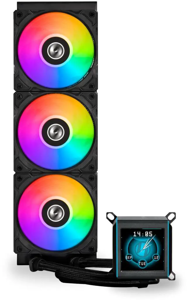 Main image of Lian-Li Galahad II LCD CPU Liquid Cooler - 360mm Liquid Cooling System - Pre-Installed ARGB Daisy-chainable Radiator ARGB Fans - Compatible w/Intel LGA 1700, 1200, 115X & AMD AM5/AM4 Sockets - Black