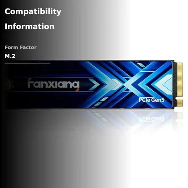 Alt view image 3 of 5 - fanxiang 1TB PCIe 5.0 x4 NVMe M.2 SSD,Up to 14000 MB/s,DRAM Cache and SLC NAND,High Performance Solid State Drive for AI Applications, Gaming, PC, Laptop