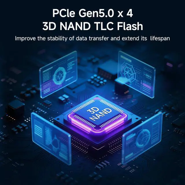 Alt view image 5 of 5 - fanxiang 1TB PCIe 5.0 x4 NVMe M.2 SSD,Up to 14000 MB/s,DRAM Cache and SLC NAND,High Performance Solid State Drive for AI Applications, Gaming, PC, Laptop