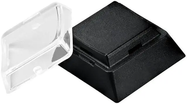 Main image of BTXETUEL Instantly Custom Double-Layer Keycaps with Transparent Cover Cap for DIY Removable Stickers or Scraps of Paper Compatible with Cherry MX Switches (24Pcs-Black Botton)