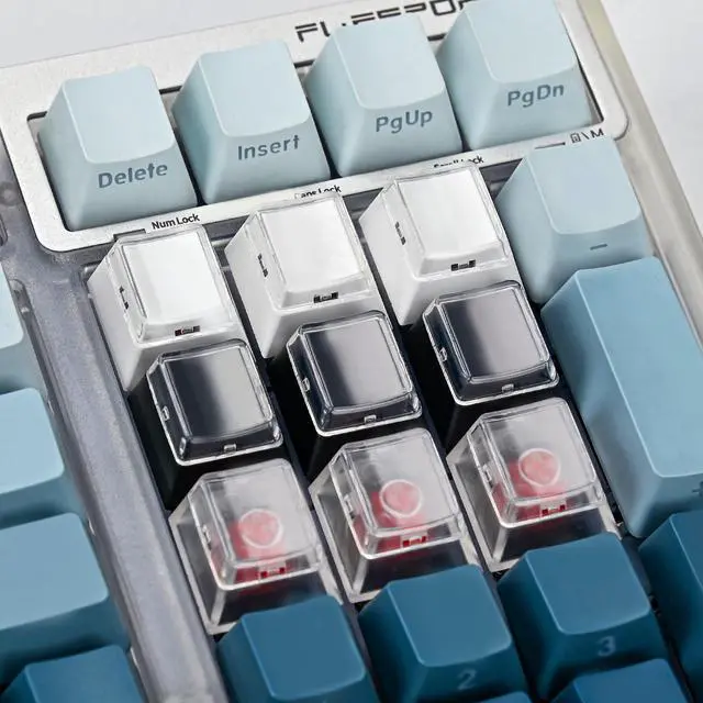 Alt view image 3 of 5 - BTXETUEL Instantly Custom Double-Layer Keycaps with Transparent Cover Cap for DIY Removable Stickers or Scraps of Paper Compatible with Cherry MX Switches (24Pcs-Black Botton)