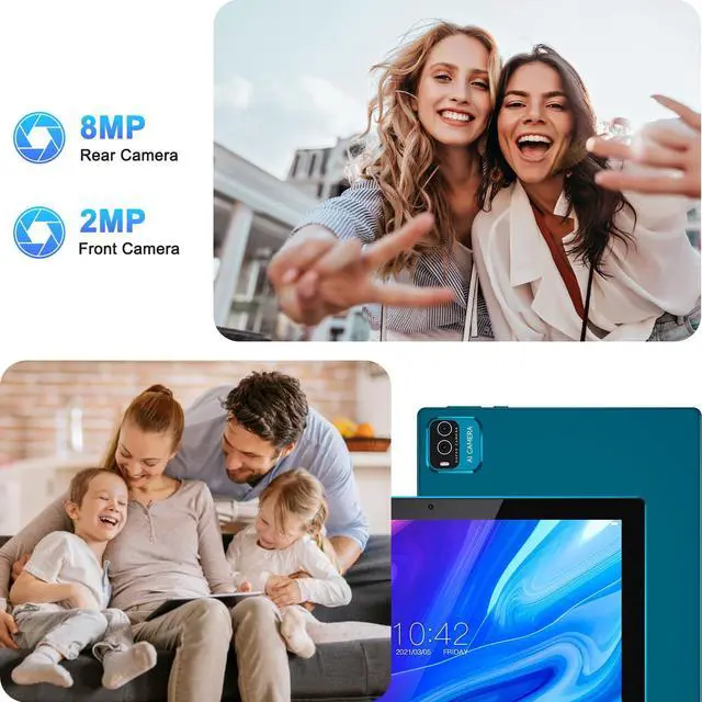 Alt view image 3 of 5 - 10 Inch Tablet Android 15(NOT GO) Tablets 2 in 1 tablet With keyboard 12GB RAM+64GB ROM(Supports 1TB expansion) Tableta 2MP+8MP Camera 6000mAh Battery Mouse/Case/Stylus 5G Wifi-6 10.1" Android Tablets