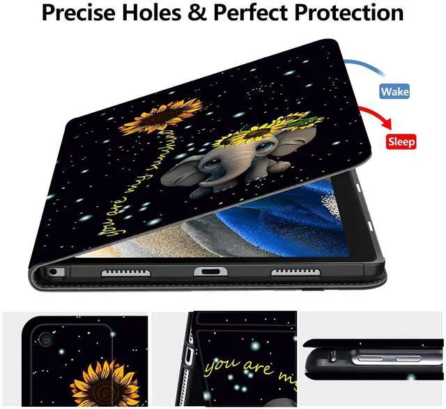 Alt view image 2 of 5 - DIGTIALL Case for 10.1" Amazon Fire HD 10 Tablet (13th Generation,2023 Release),Slim PU Leather Folding Stand Protive Cover with Auto Wake/Sleep for Kindle Fire HD 10 Tablet 2023,Elephant Sunflower