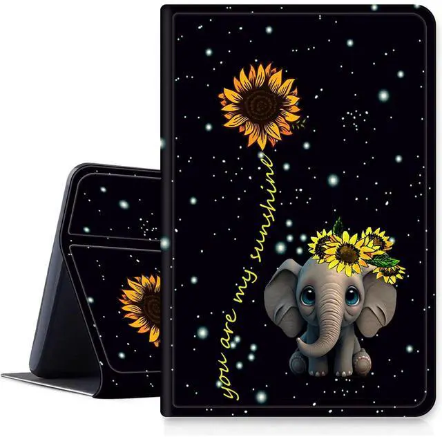 Main image of DIGTIALL Case for 10.1" Amazon Fire HD 10 Tablet (13th Generation,2023 Release),Slim PU Leather Folding Stand Protive Cover with Auto Wake/Sleep for Kindle Fire HD 10 Tablet 2023,Elephant Sunflower