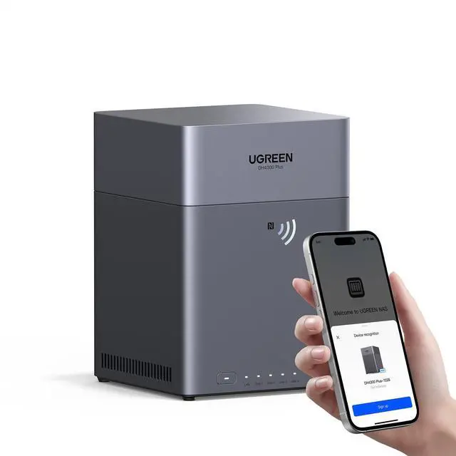 Main image of UGREEN NASync DH4300 Plus 4-Bay Desktop NAS, Support Capacity 120TB (Diskless), Remote Access, AI Photo Album, Beginner Friendly System, 8GB LPDDR4X RAM, 2.5GbE, 4K HDMI, Network Attached Storage