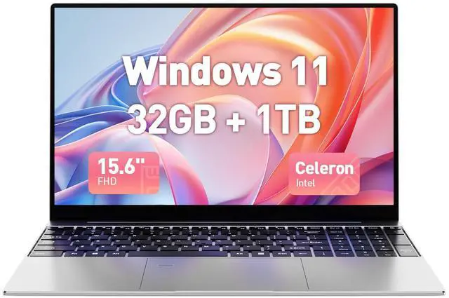 Main image of 2025 Latest 15.6'' Pink Laptop Compatible with Windows 11, 32GB RAM 1TB SSD, Quad-Core Processor N5095(up to 2.9GHz), 1080P Full HD Display, Backlit Keyboard, Webcam, USB3.2, Mini-HDMI, WiFi5, BT5
