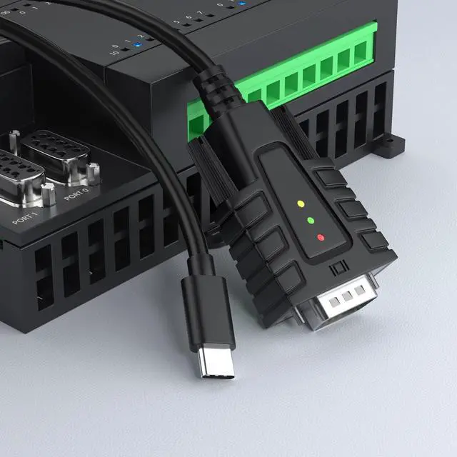 Alt view image 2 of 5 - DriverGenius SerialEdgeX Series | USB-C to RS232 (DB9) Adapter with 3 LED Indicators (TX, RX, PWR), Compatible with Windows 11 and macOS 15 USB232A-B-C, 2-Pack