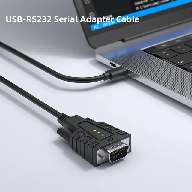 Alt view image 3 of 5 - DriverGenius SerialEdgeX Series | USB-C to RS232 (DB9) Adapter with 3 LED Indicators (TX, RX, PWR), Compatible with Windows 11 and macOS 15 USB232A-B-C, 2-Pack