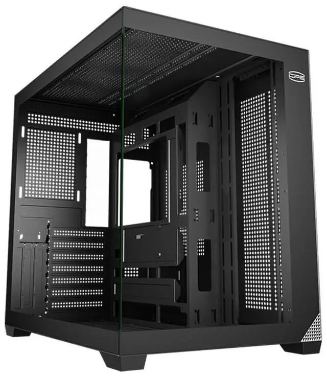 Main image of PCCOOLER PC Case ATX Mid Tower, Tempered Glass & Mesh Front, High Airflow, E-ATX/ATX/Micro-ATX/ITX Support, 360mm Radiator Support, Tool-Free Design  Black (C3T700 No Fans Included)