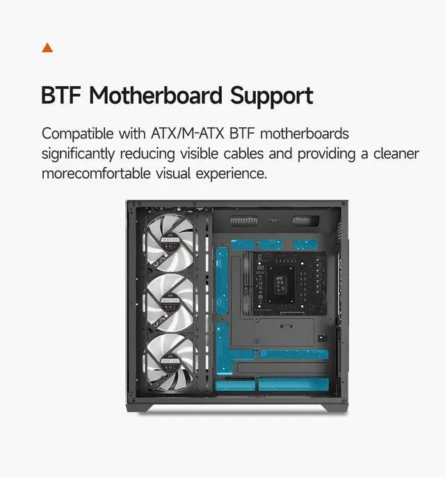 Alt view image 2 of 5 - PCCOOLER PC Case ATX Mid Tower, Tempered Glass & Mesh Front, High Airflow, E-ATX/ATX/Micro-ATX/ITX Support, 360mm Radiator Support, Tool-Free Design  Black (C3T700 No Fans Included)