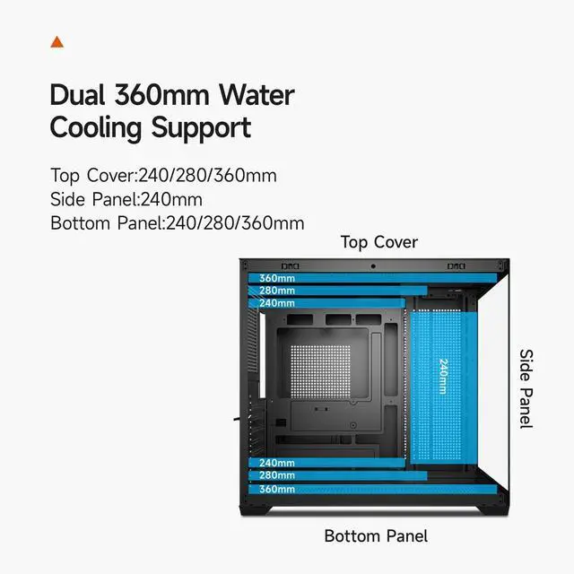 Alt view image 3 of 5 - PCCOOLER PC Case ATX Mid Tower, Tempered Glass & Mesh Front, High Airflow, E-ATX/ATX/Micro-ATX/ITX Support, 360mm Radiator Support, Tool-Free Design  Black (C3T700 No Fans Included)