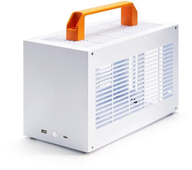 Main image of SGPC K49-WT White Mini ITX Case - 8.3L Small Form Factor, Supports GPU up to 300mm, CPU Cooler up to 69mm, SFX PSU, USB 3.0 & Type-C Front I/O, Includes 2 Handles (K49WT)