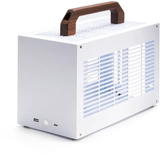 Alt view image 2 of 2 - SGPC K49-WT White Mini ITX Case - 8.3L Small Form Factor, Supports GPU up to 300mm, CPU Cooler up to 69mm, SFX PSU, USB 3.0 & Type-C Front I/O, Includes 2 Handles (K49WT)