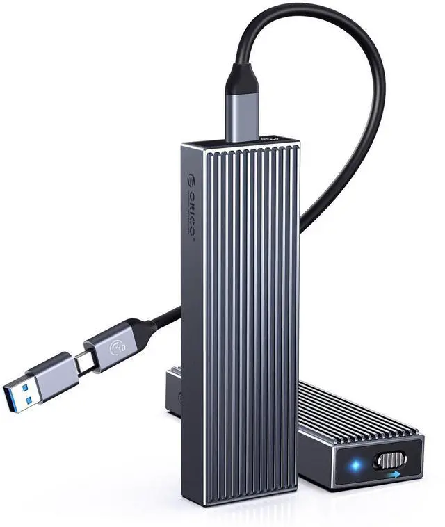 Main image of ORICO M.2 NVMe SSD Enclosure Aluminum Tool-Free Adapter, 10Gbps USB3.2 USB-C M2 Reader for M.2 PCIe NVMe M-Key 2230/2242/2260/2280 SSD, Thunderbolt 3 Compatible, External Case Support UASP Trim-BM2G2