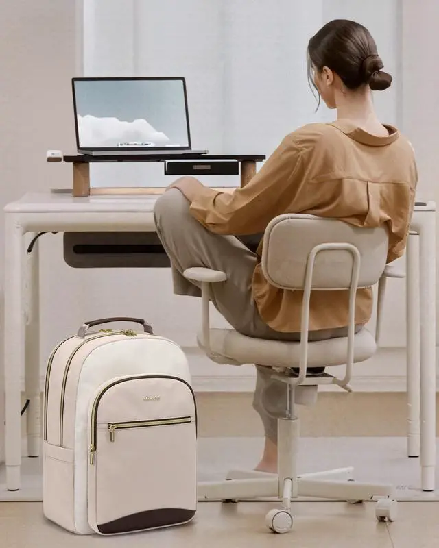 Alt view image 2 of 5 - LOVEVOOK Laptop Backpack for Women, 15.6 Inch Work Business Backpack Purse for Teacher, Waterproof Nurse Bag College Bookbag for School, Casual Personal Item Travel Bag College Daypack