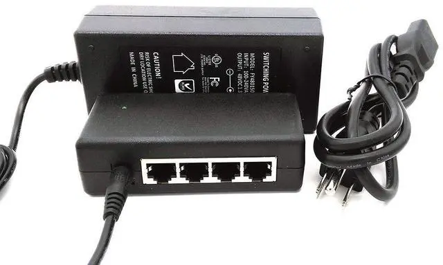 Main image of iCreatin 4-Ports PoE Injector Midspan, 48V65W PoE Switch Power Over Ethernet Supply for 4 IP Camera, VOIP Phones or Access Points