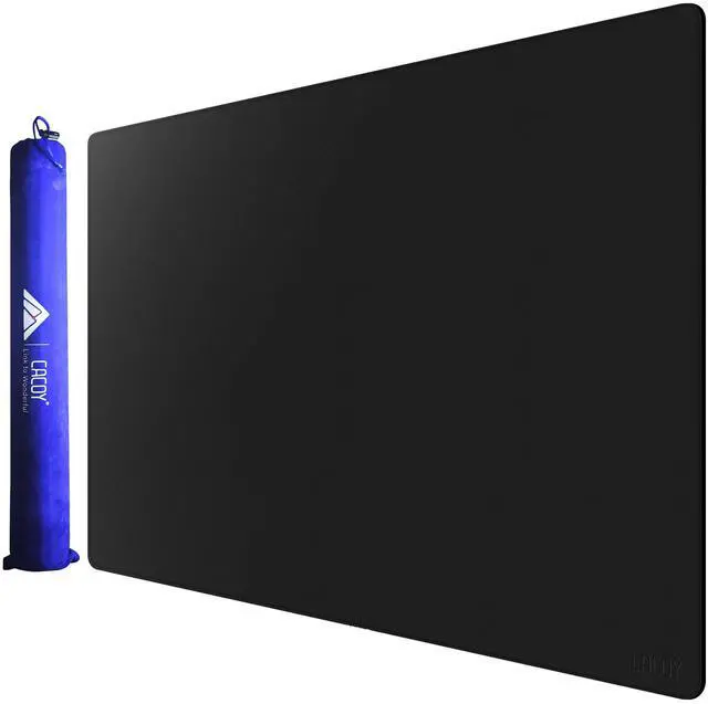 Main image of Cacoy 40" x 24" Leather Desk Mat, PU Leather Desk Pad Protector, Desk matt for Desktop, Office Desk Mat, Large Gaming Mouse Pad, Waterproof Desk Blotter Pad for Office and Home (Black)