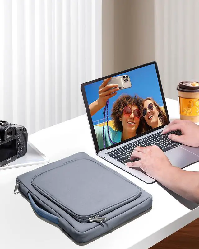 Alt view image 5 of 5 - Laptop Sleeve Case with Handle 15.6 Inch Computer Cover Bag Compatible with MacBook Pro 16 (Gray, 16 inch)