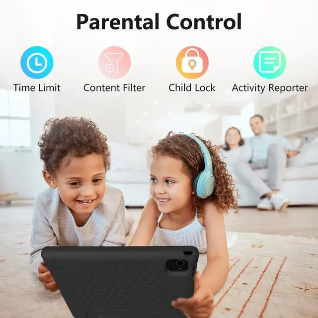 Alt view image 4 of 5 - JREN Tablet for Kids10 Inch Kids Tablet Android 14Octa-core64GBWiFi BluetoothParental ControlChildren ContentChildren Toddler Black