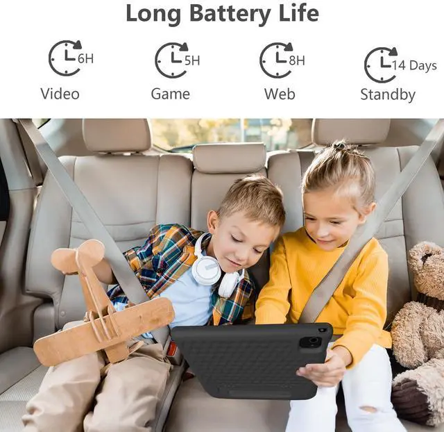 Alt view image 5 of 5 - JREN Tablet for Kids10 Inch Kids Tablet Android 14Octa-core64GBWiFi BluetoothParental ControlChildren ContentChildren Toddler Black