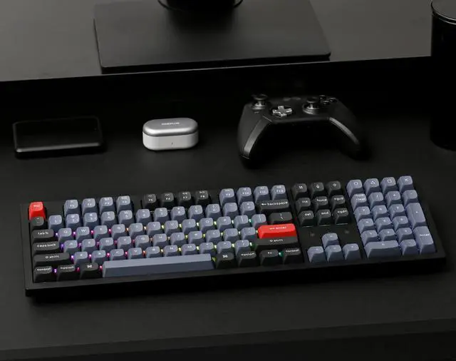 Alt view image 2 of 5 - Keychron K10 Pro QMK/VIA Custom Wireless Mechanical Keyboard, Hot-Swappable Full Size 108 Keys Programmable RGB LED Backlit Brown Switch, Bluetooth/USB-C Wired Gaming Keyboard for Mac Windows Linux