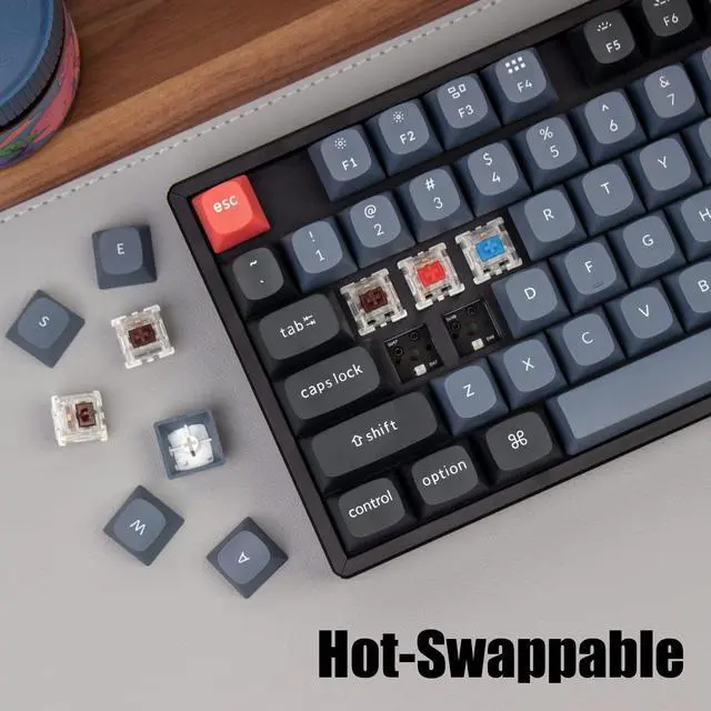 Alt view image 4 of 5 - Keychron K10 Pro QMK/VIA Custom Wireless Mechanical Keyboard, Hot-Swappable Full Size 108 Keys Programmable RGB LED Backlit Brown Switch, Bluetooth/USB-C Wired Gaming Keyboard for Mac Windows Linux