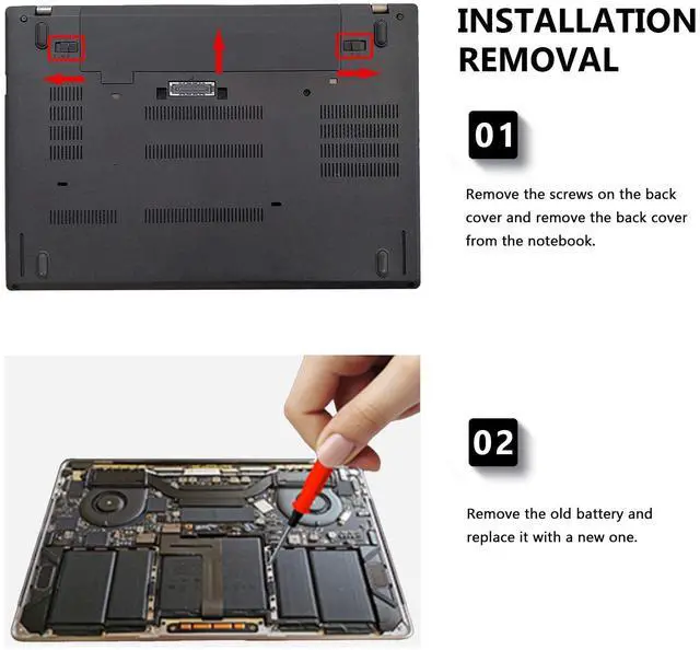 Alt view image 5 of 5 - T470 61++ Laptop Replacement Battery for Len ovo ThinkPad T570 T580 T470 T480 P51S P52S TP25 A475 A485 TP25 Series 61 01AV422 01AV424 TP25 Series SB10K97584 SB10K97585 01AV490 01AV492(11.55V/72Wh)
