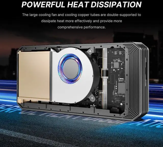 Alt view image 4 of 4 - BOSGAME External GPU Docking Station, eGPU Enclosure with AMD Radeon 7600M GPU Graphics Card, HDMI2.1, DisplayPort2.0, Oculink, USB4, eGPU Dock for Mini PC Laptop Notebook Game Console