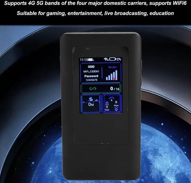 Alt view image 2 of 5 - 5G Mobile Hotspot, Support 16 Devices 4G LTE USB Portable Router, Up to 2.5Gbps Pocket Mobile Hotspot with SIM Card Slot, for Laptop Phone PC