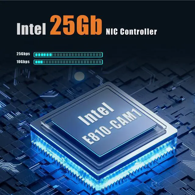 Alt view image 3 of 5 - GLOTRENDS ST7342 4-Port 25G SFP28 Ethernet Network Card with Intel E810-CAM1 Controller, PCIE 4.0 X16 Interface, Support Windows 11/10/Windows Server/Linux/RHEL/SLES/Ubuntu/Debian/Freebsd