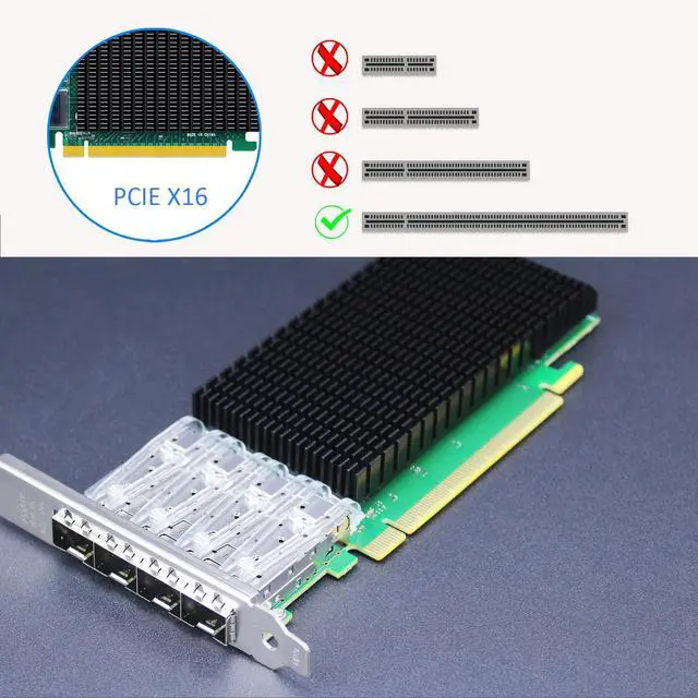 Alt view image 5 of 5 - GLOTRENDS ST7342 4-Port 25G SFP28 Ethernet Network Card with Intel E810-CAM1 Controller, PCIE 4.0 X16 Interface, Support Windows 11/10/Windows Server/Linux/RHEL/SLES/Ubuntu/Debian/Freebsd